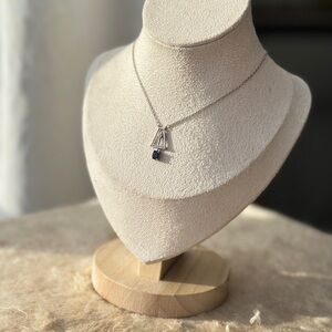 Natural sapphire necklace sterling silver s925